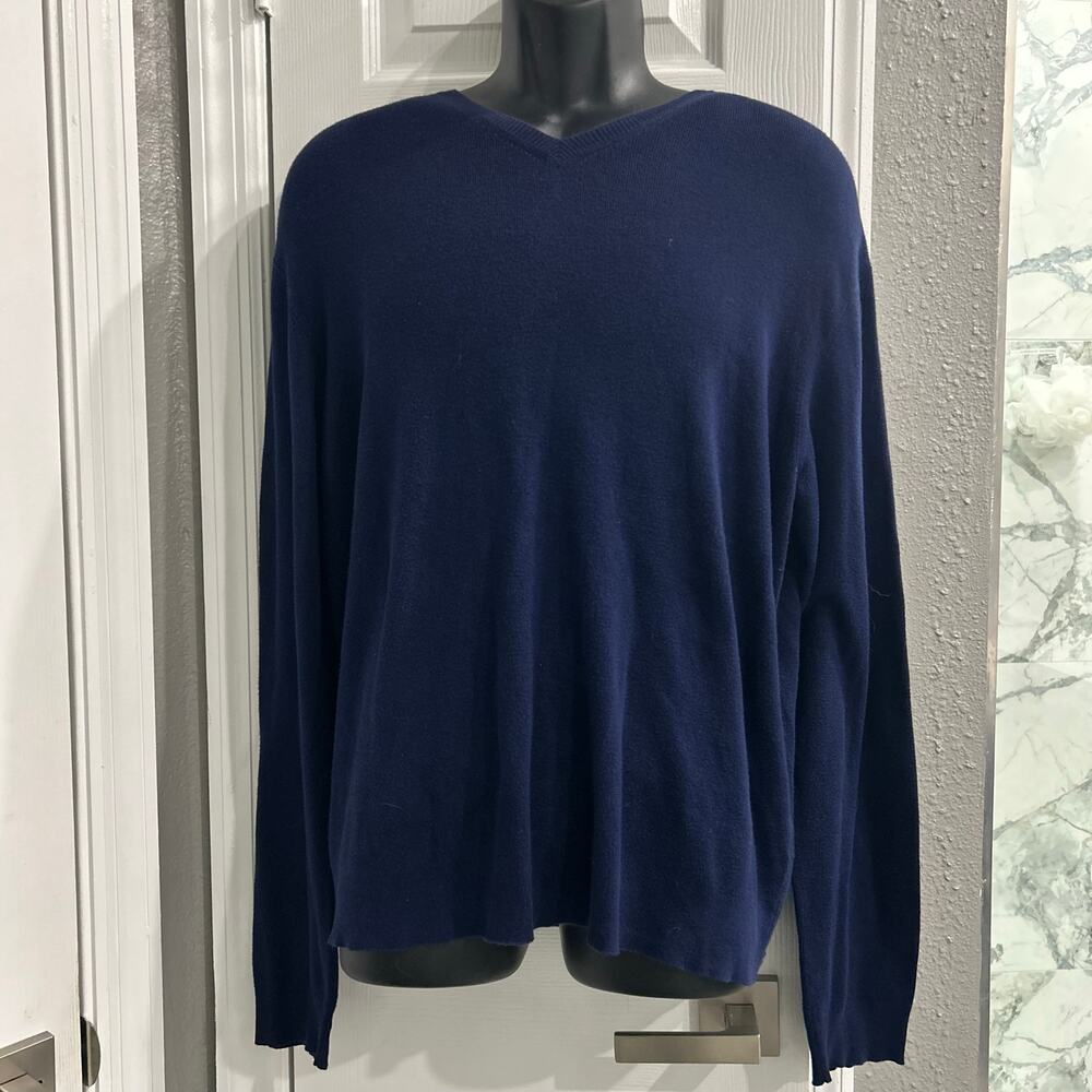 Polo Ralph Lauren Navy V-Neck Sweater Menβs Size L Classic Fit Normcore gorpcore